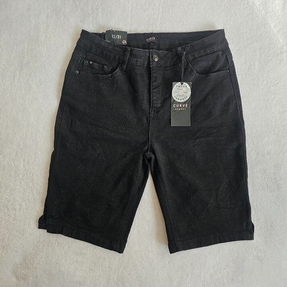 New Curve Appeal brand black denim shorts